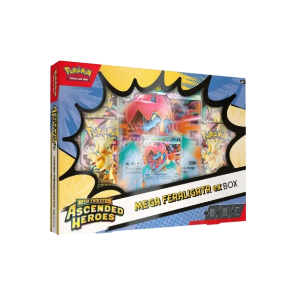 Pokemon-Mega-Evolution-Ascended-Heroes-EX-Box-Mega-Feraligatr-990x990 Collection box Feraligator – Ascended Heroes (Klein scheurtje in doos)